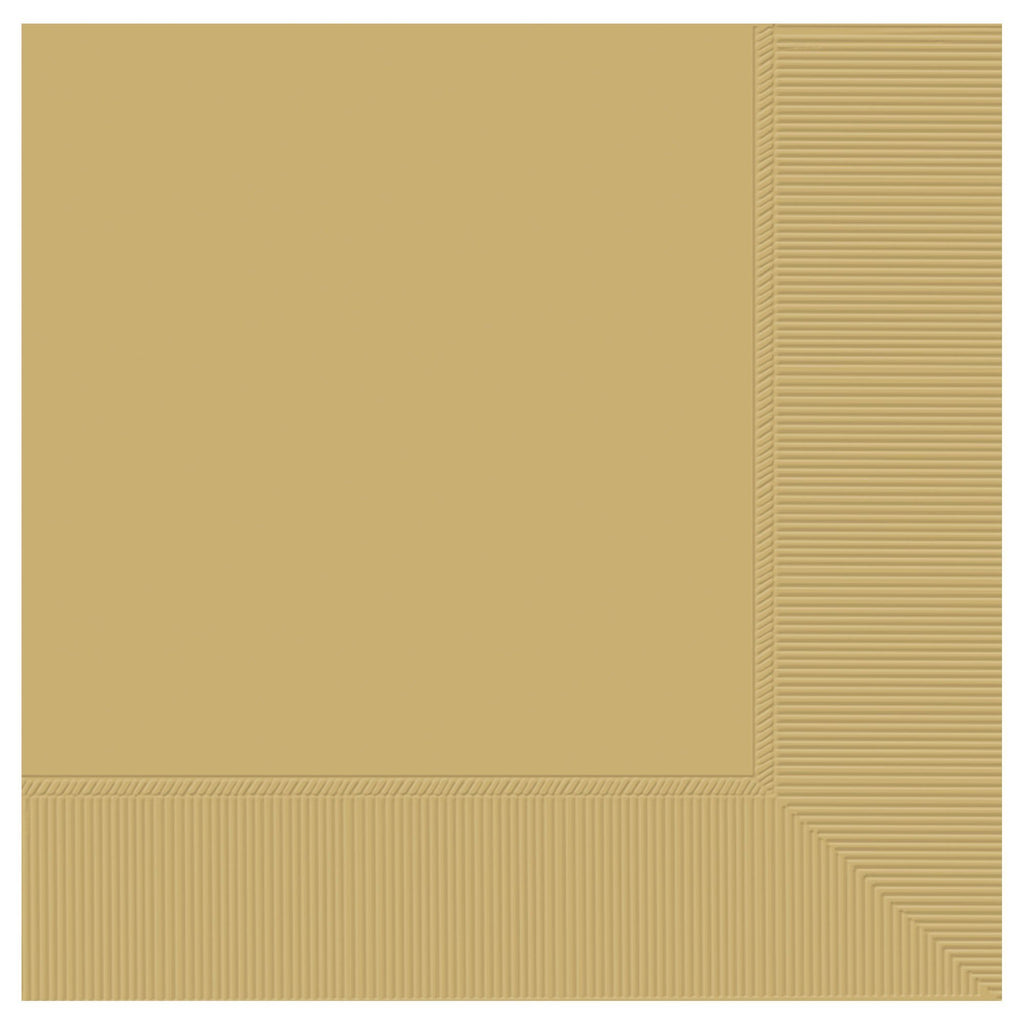 Luncheon Napkins 3-Ply 13in x 13in - Gold - Pack of 20