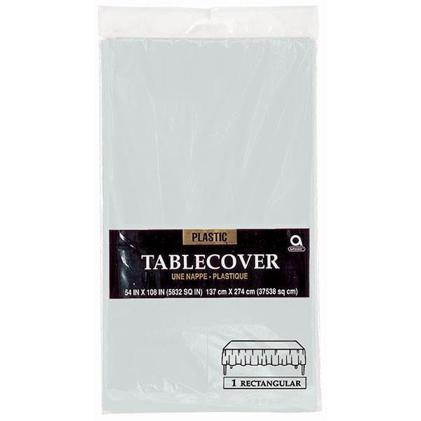 Plastic Table Cover 54in x 108in - Silver
