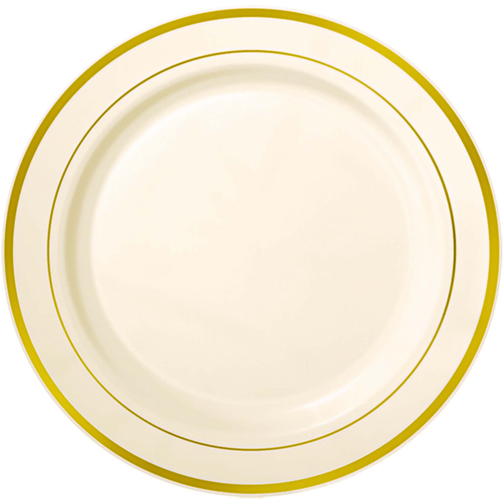 amscan-premium-plates-cream-with-h-s-gold-trim-10.25in-pack-of-10-1