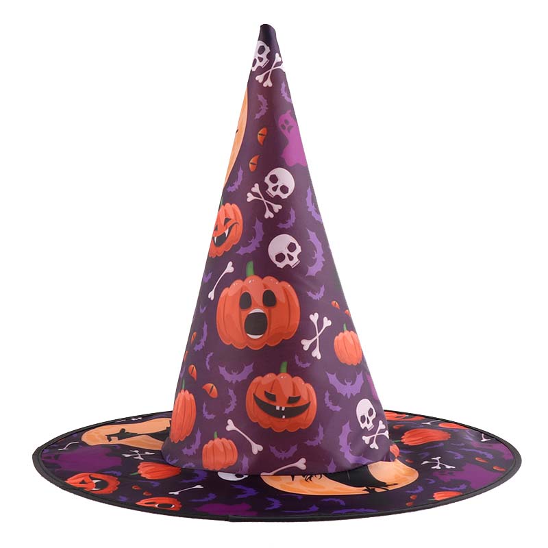Halloween Witch Hat Pumpkin Purple 35cm x 38cm