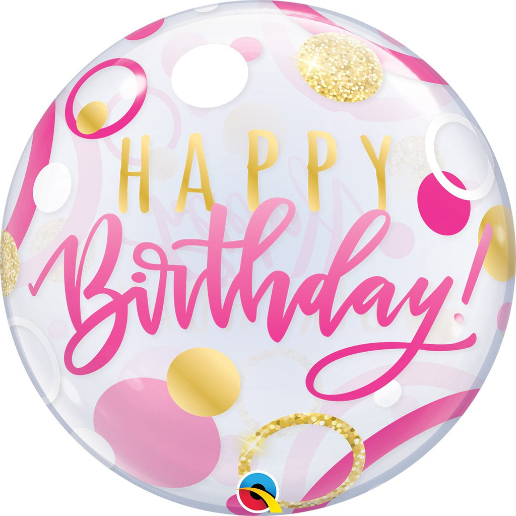 qualatex-birthday-pink-&-gold-dots-round-bubble-balloon-22in-55cm- (1)