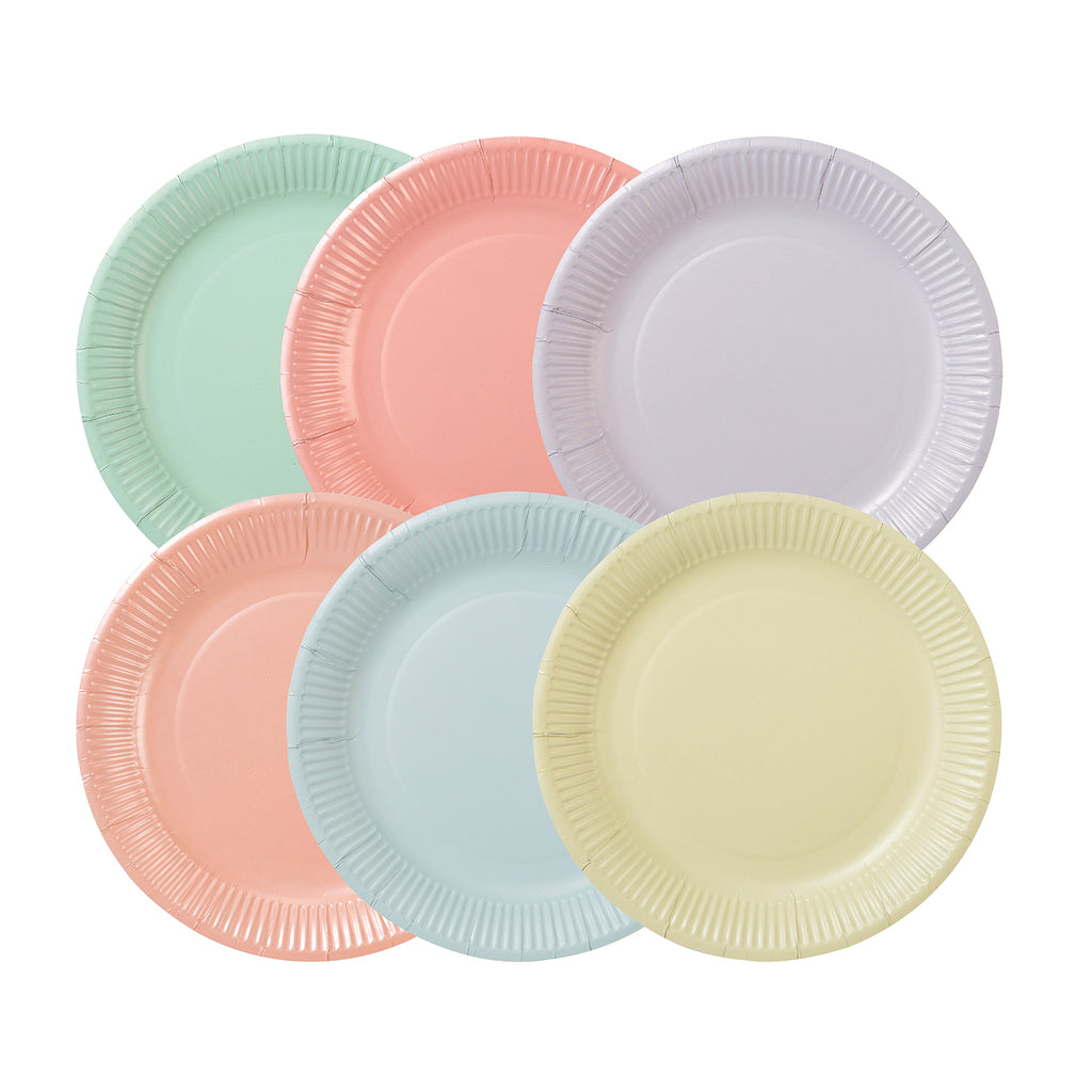 Multi Color Party Plates - Pack of 12