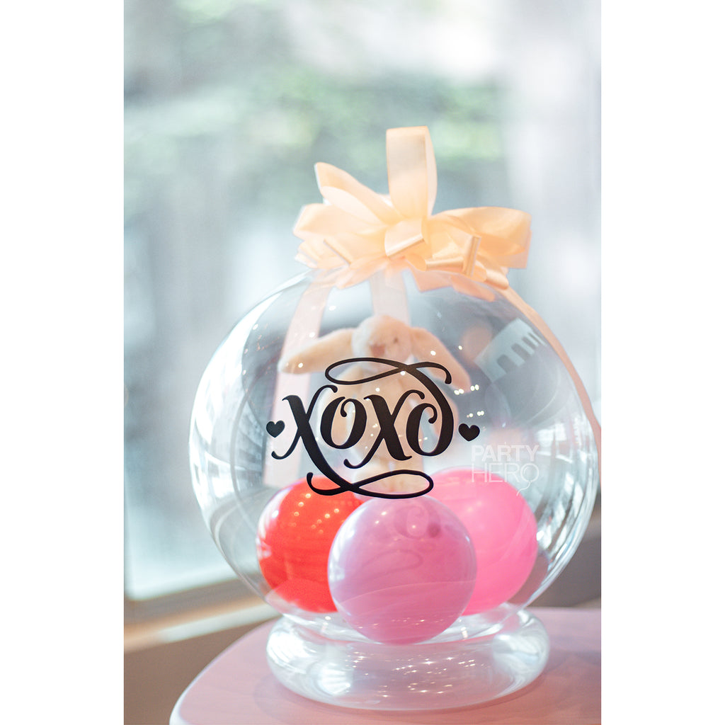 10" Valentine's Day Bunny x Crystal Balloon With "Xoxo"  (Please Order 3 Working Days in Advance)