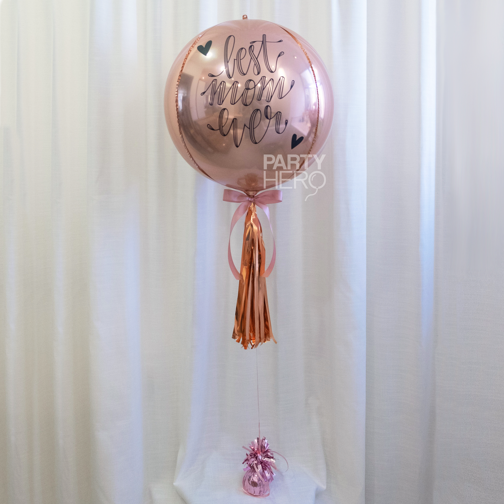 22" Sphere Foil Balloon with "Best Mom Ever"