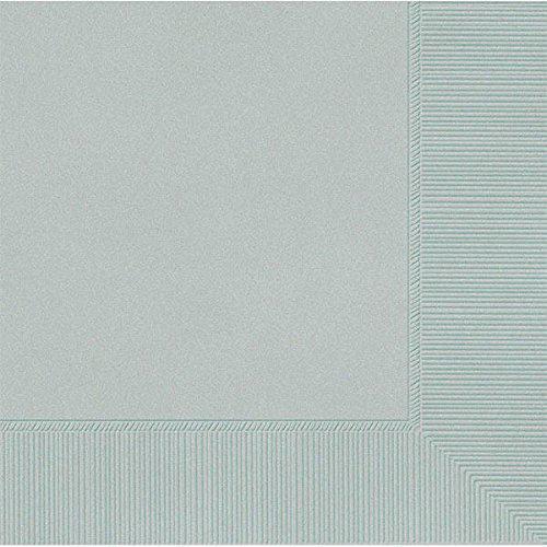Beverage Napkins 2-Ply 9.8in x 9.8in - Silver - Pack of 50