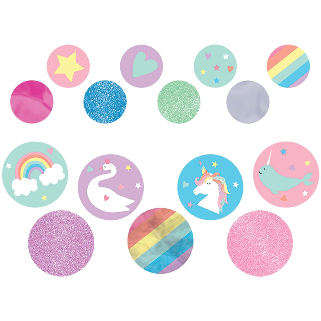 Magical Rainbow Birthday Giant Confetti - Glitter Paper - Pack of 48