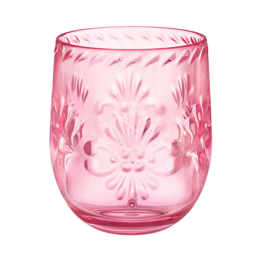 amscan-pink-floral-stemless-wine-glass-1