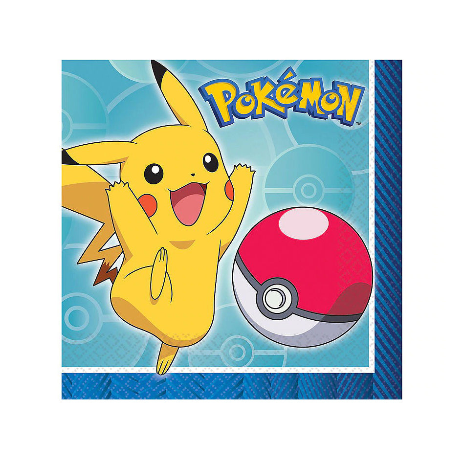 Pokemon Core Beverage Napkins 5in x 5in - Pack of 16