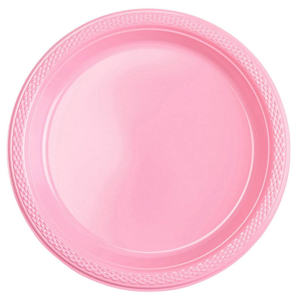 Round Plastic Plates 7in - New Pink - Pack of 20
