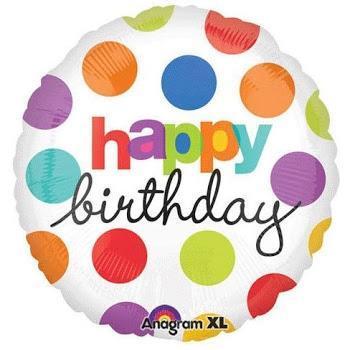 Polka Dot Birthday Die Cut Foil Balloon 32in x 32in / 82cm x 82cm