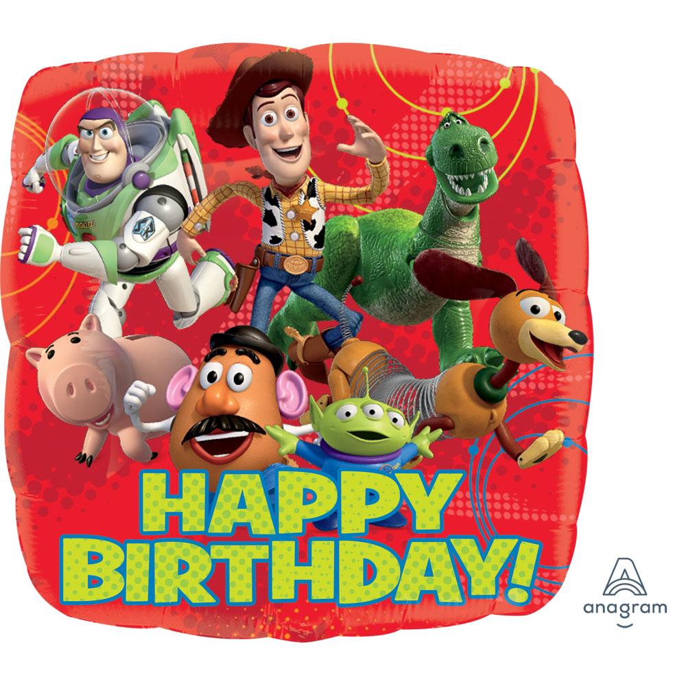 Toy Story Gang Happy Birthday Square Foil Balloon 18in / 46cm