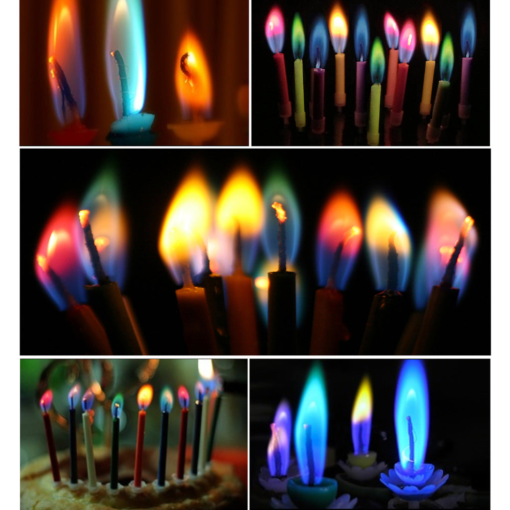 Colorflame Birthday Candles and Holders - Pack of 12