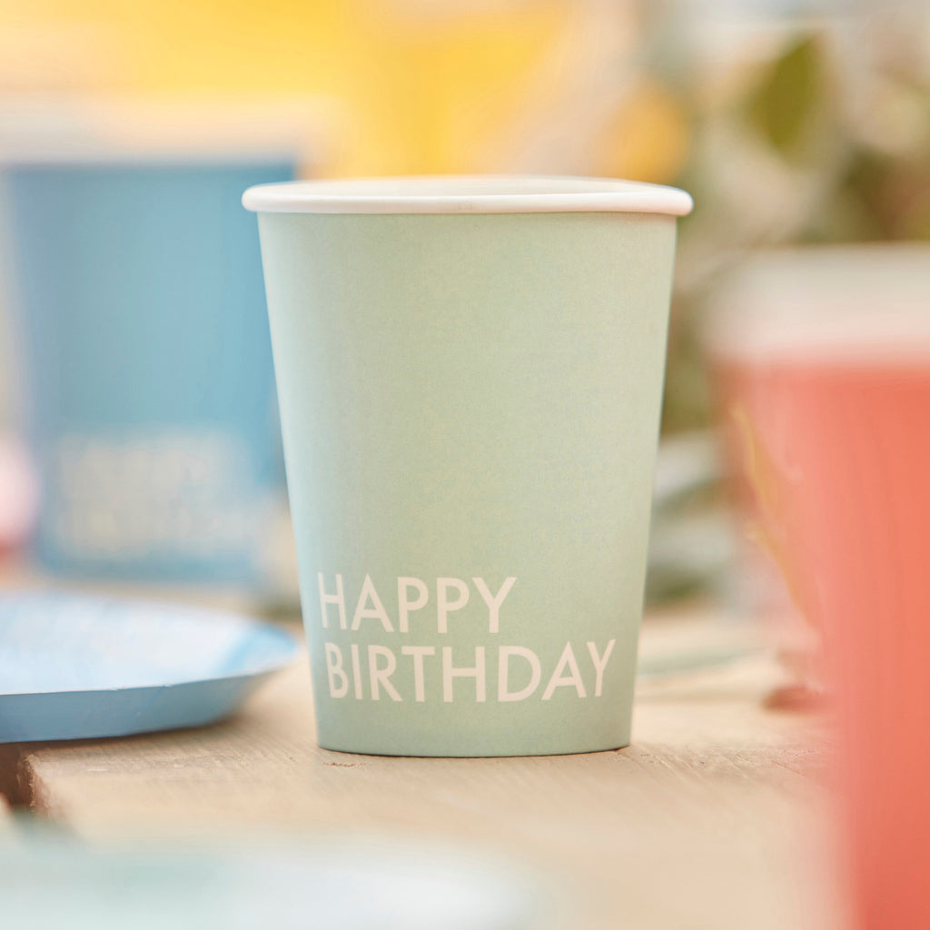 ginger-ray-brights-happy-birthday-paper-cups-pack-of-8-ginr-mix-608