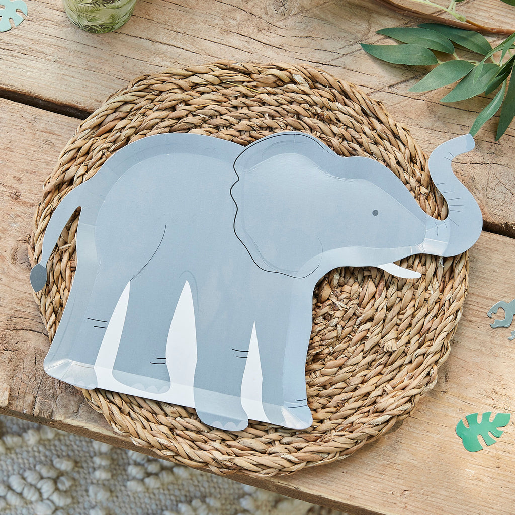 ginger-ray-elephant-eco-paper-plates-pack-of-8-ginr-wild-101