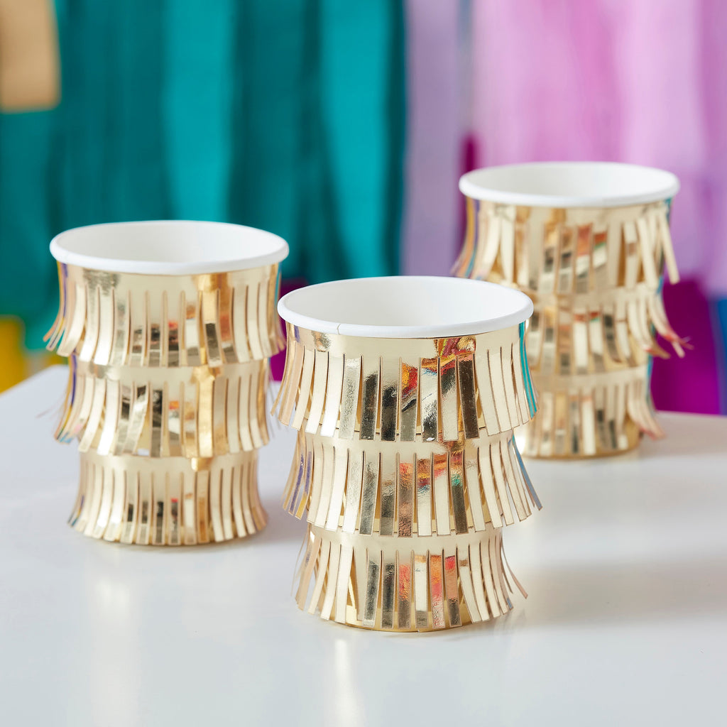ginger-ray-fringed-gold-paper-party-cups-pack-of-8-ginr-mix-425