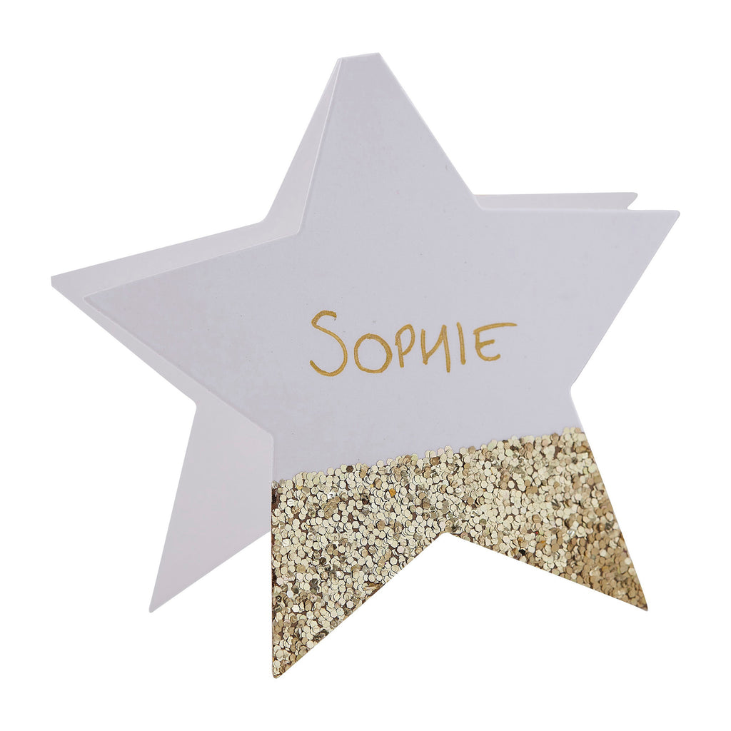 ginger-ray-gold-glitter-star-christmas-place-cards-pack-of-6-ginr-gol-603-