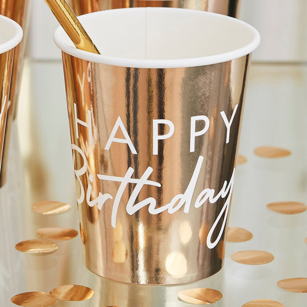ginger-ray-gold-happy-birthday-party-cups-pack-of-8-ginr-mix-245
