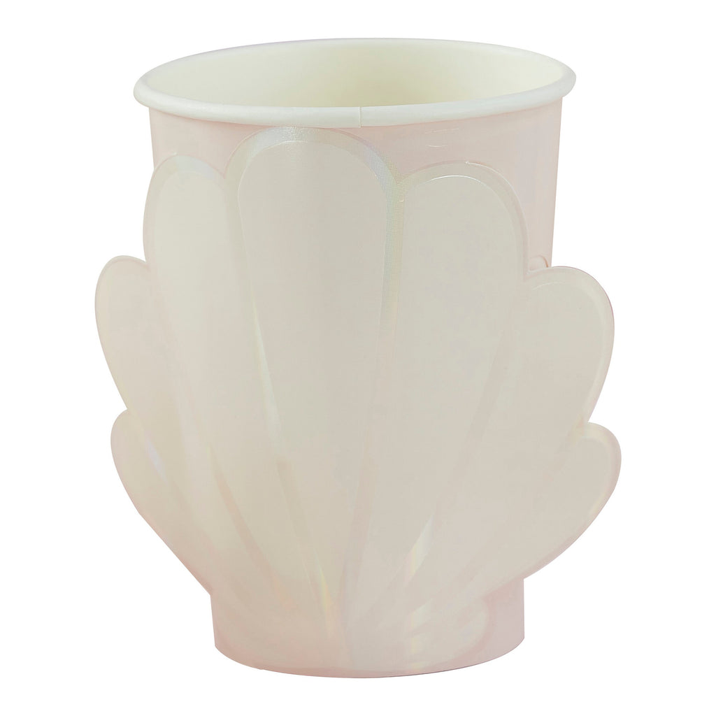 ginger-ray-iridescent-and-pink-mermaid-shell-paper-cups-pack-of-8-ginr-mer-100