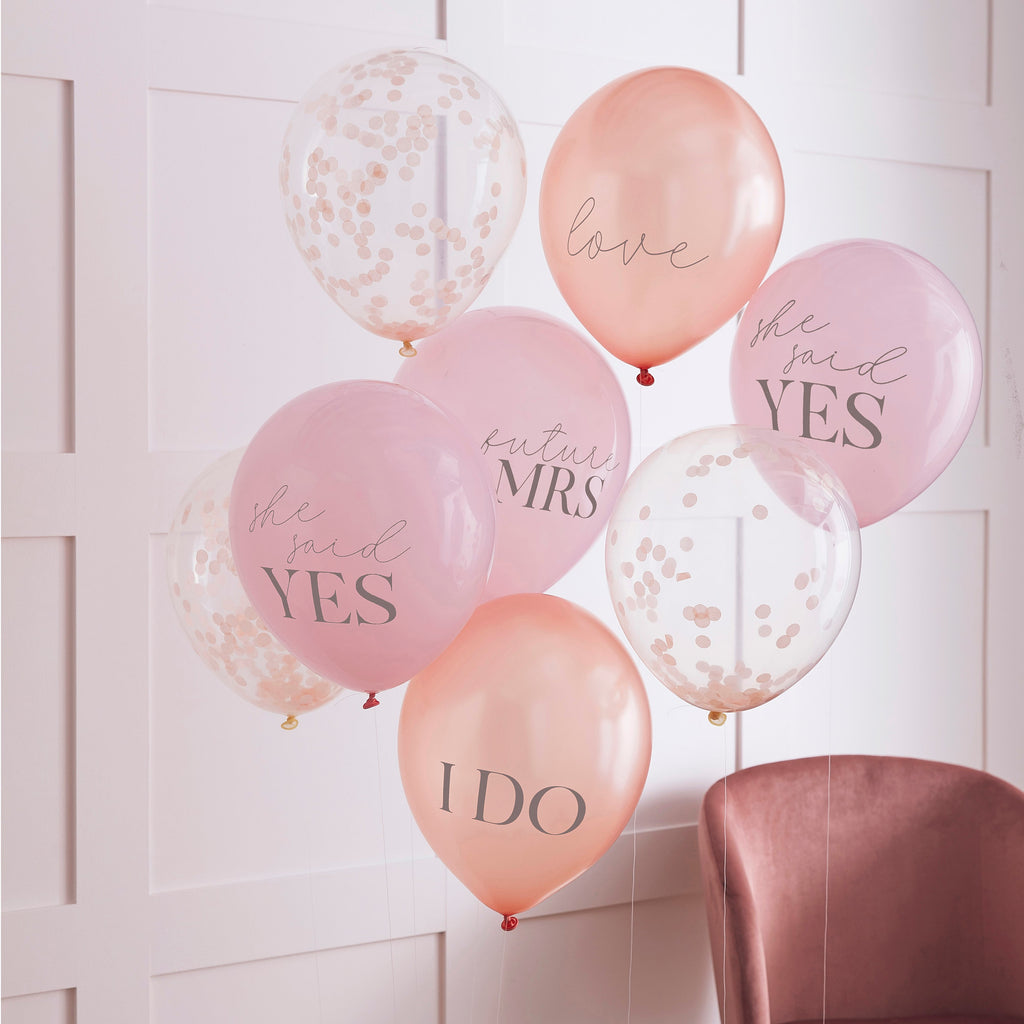 ginger-ray-mixed-blush-_-conffeti-hen-party-latex-balloon-12in-pack-of-8-ginr-hn-809
