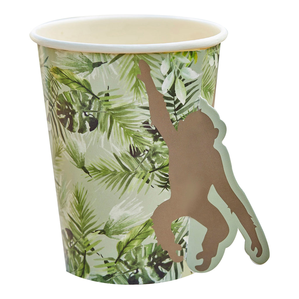 ginger-ray-monkey-party-paper-cups-pack-of-8-ginr-wild-100