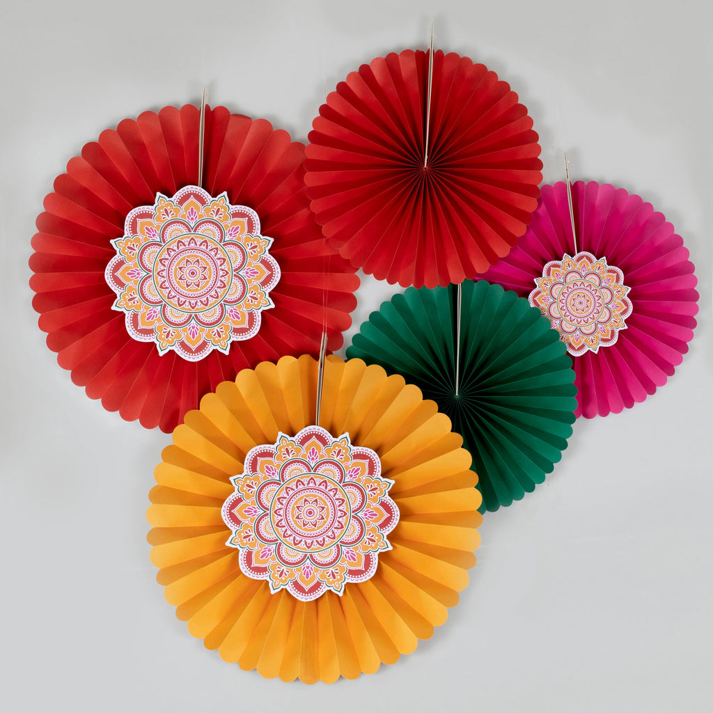 ginger-ray-multicoloured-diwali-paper-fan-decorations-pack-of-5-ginr-dw-101