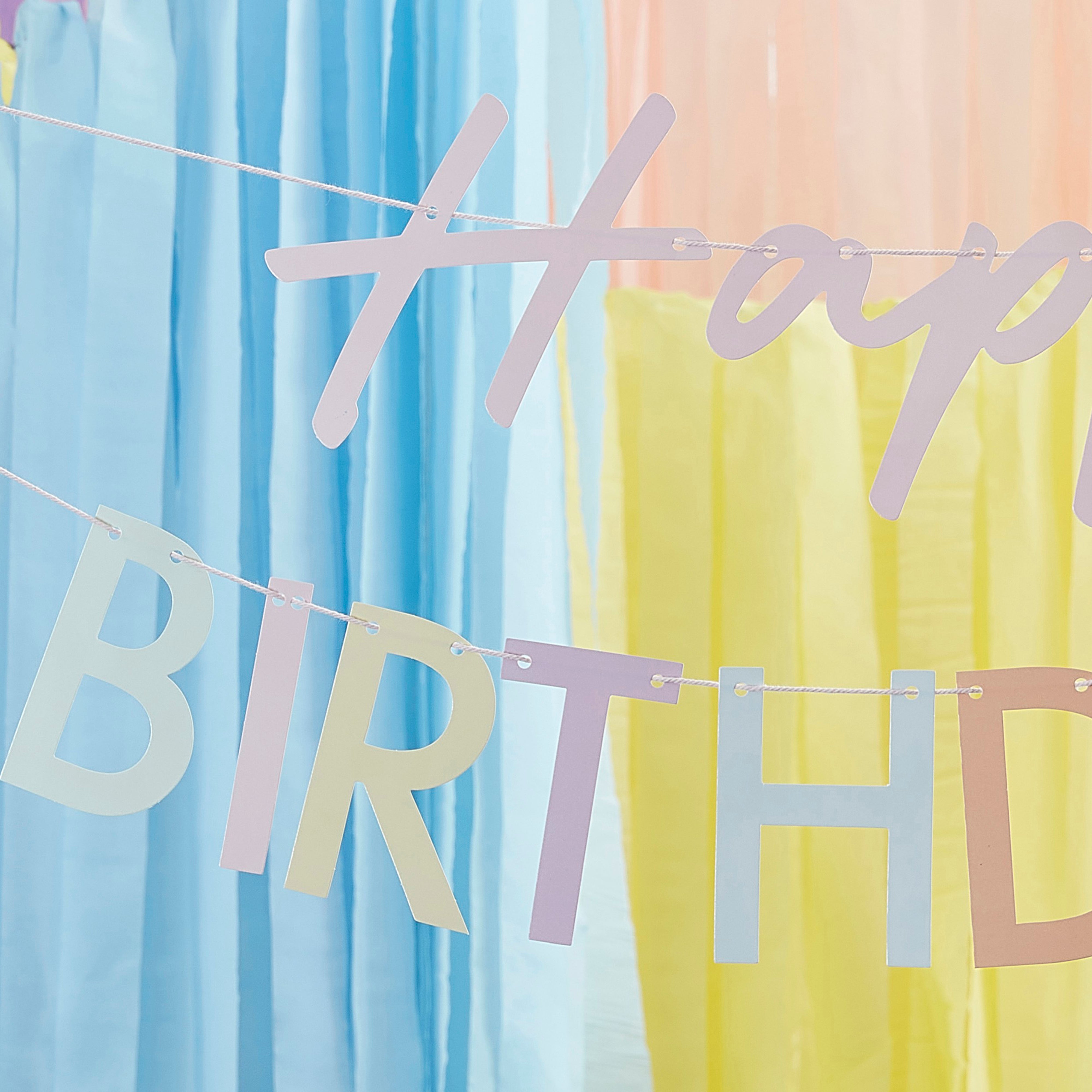 Ginger Ray Pastel Happy Birthday Bunting and Poster Set