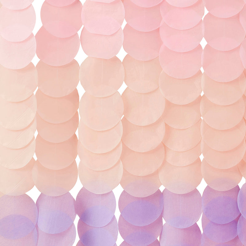 Ginger Ray Pastel Pink and Lilac Tissue Paper Mermaid Party Backdrop