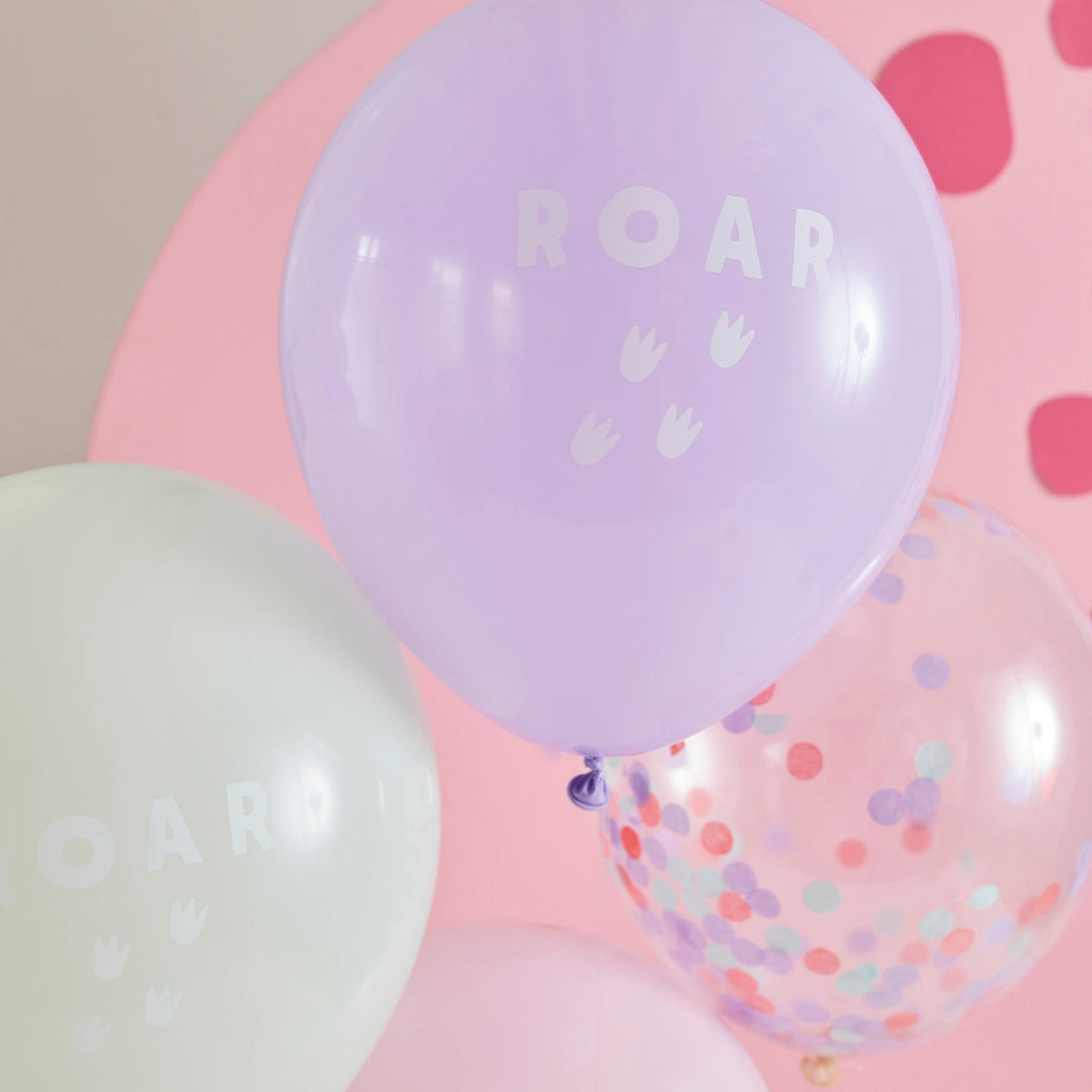 ginger-ray-pastel-roar-_-confetti-latex-balloon-12in-pack-of-5-ginr-dino-105