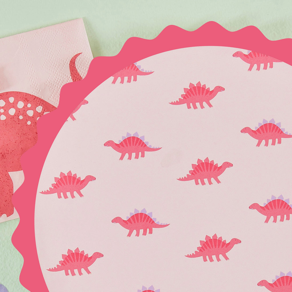 ginger-ray-pink-dinosaur-print-paper-plates-pack-of-8-ginr-dino-124-