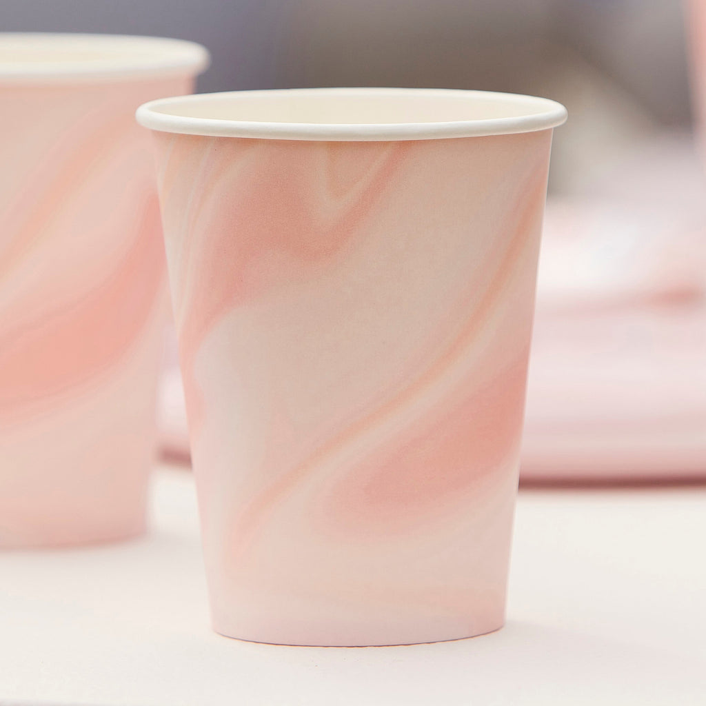ginger-ray-pink-marble-print-paper-cups-pack-of-8-ginr-mix-621