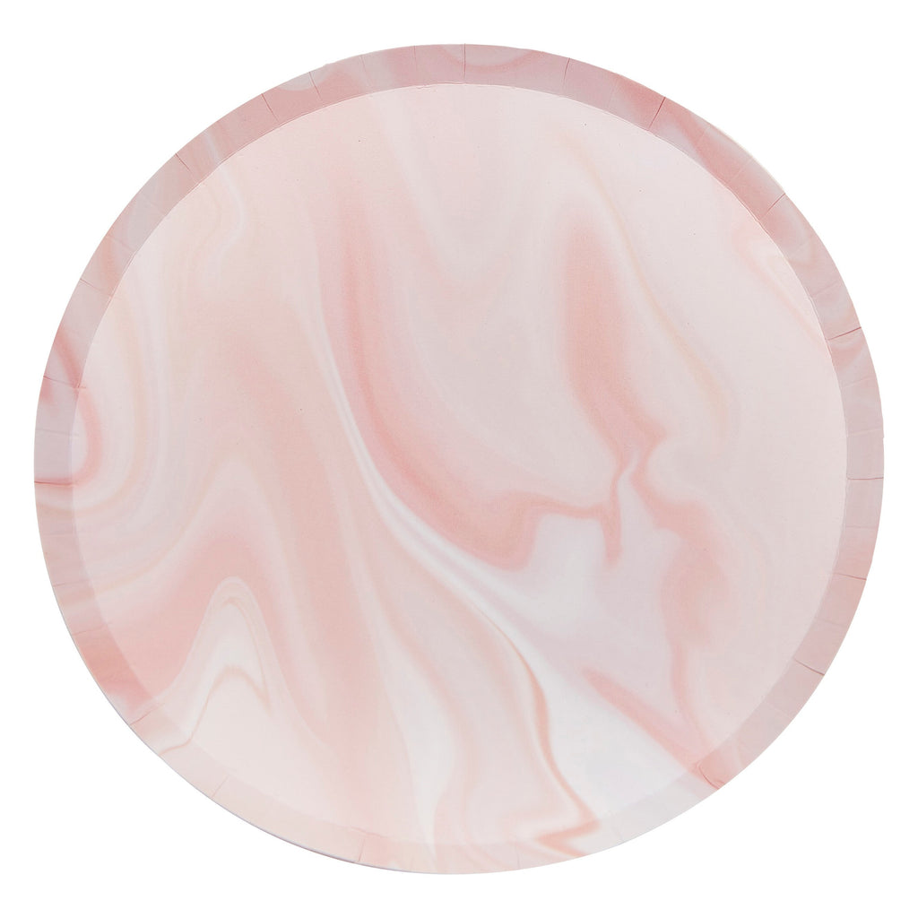 ginger-ray-pink-marble-print-paper-plates-pack-of-8-ginr-mix-622