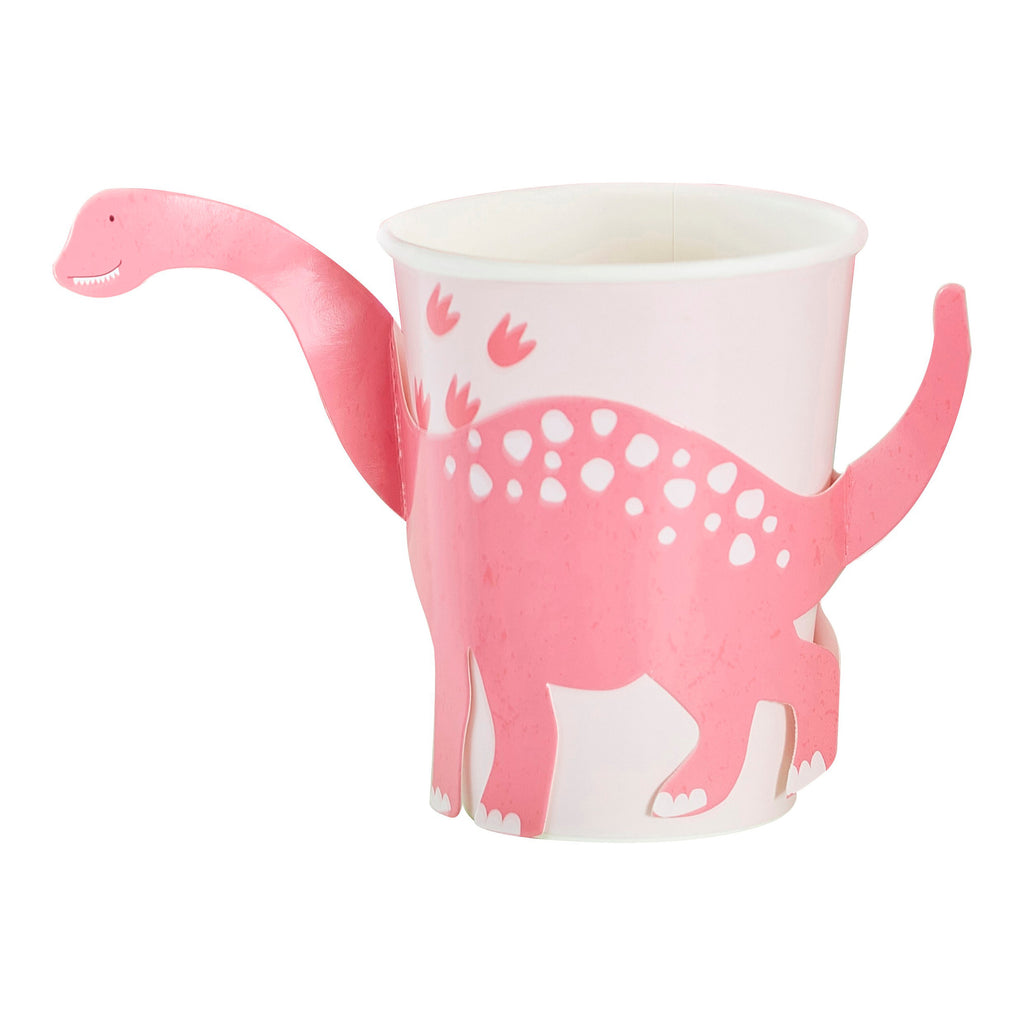 ginger-ray-pink-pop-out-dinosaur-paper-cups-pack-of-8-ginr-dino-101-