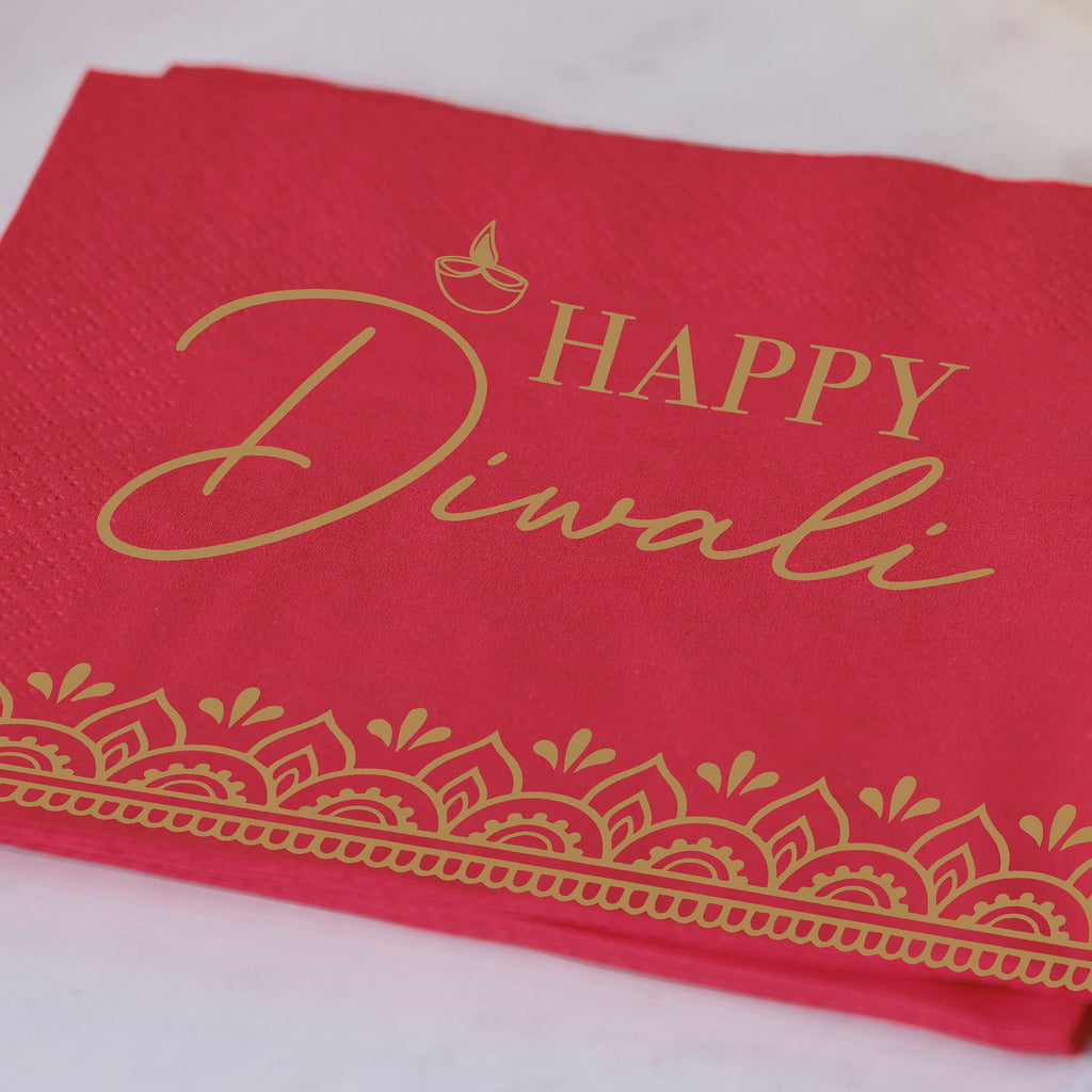 ginger-ray-red-happy-diwali-paper-napkins-pack-of-16-ginr-dw-108