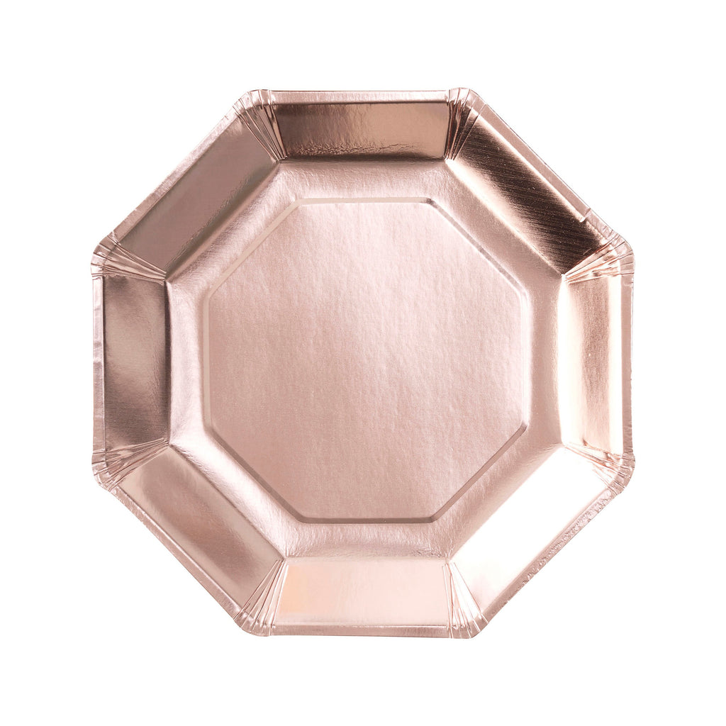 ginger-ray-rose-gold-paper-plates-pack-of-8-ginr-pm-361