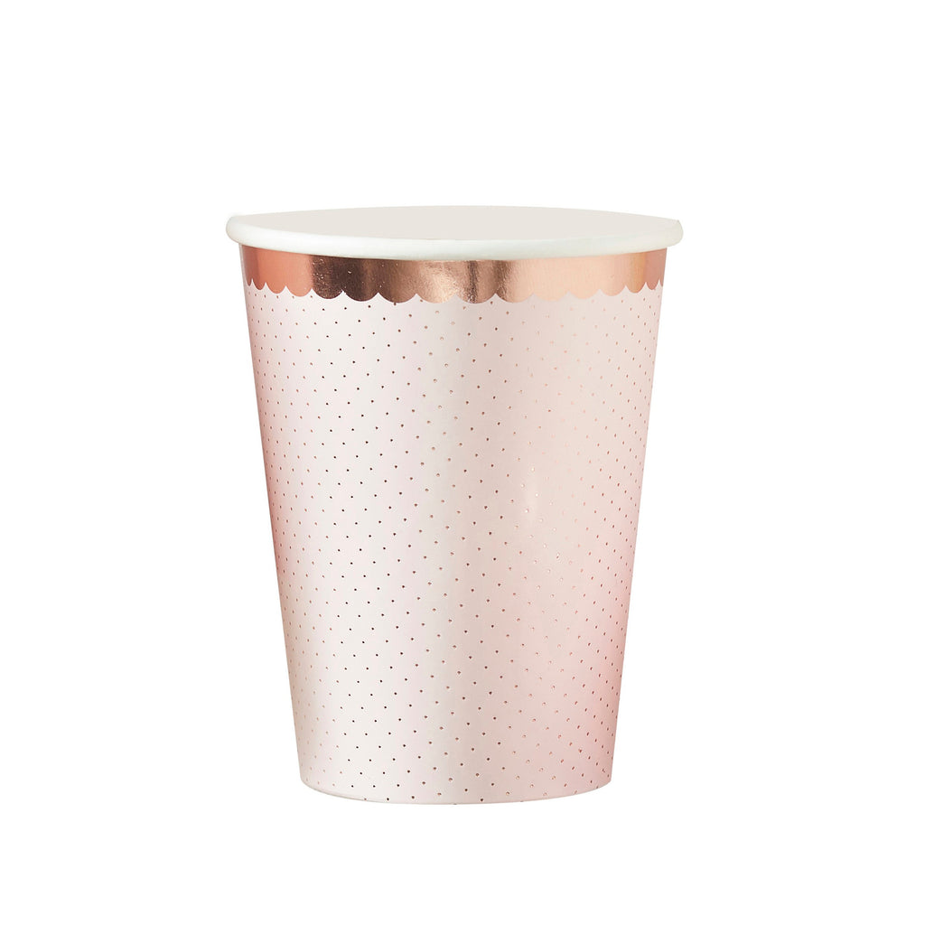 ginger-ray-rose-gold-spotty-paper-cups-pack-of-8-ginr-df-802-