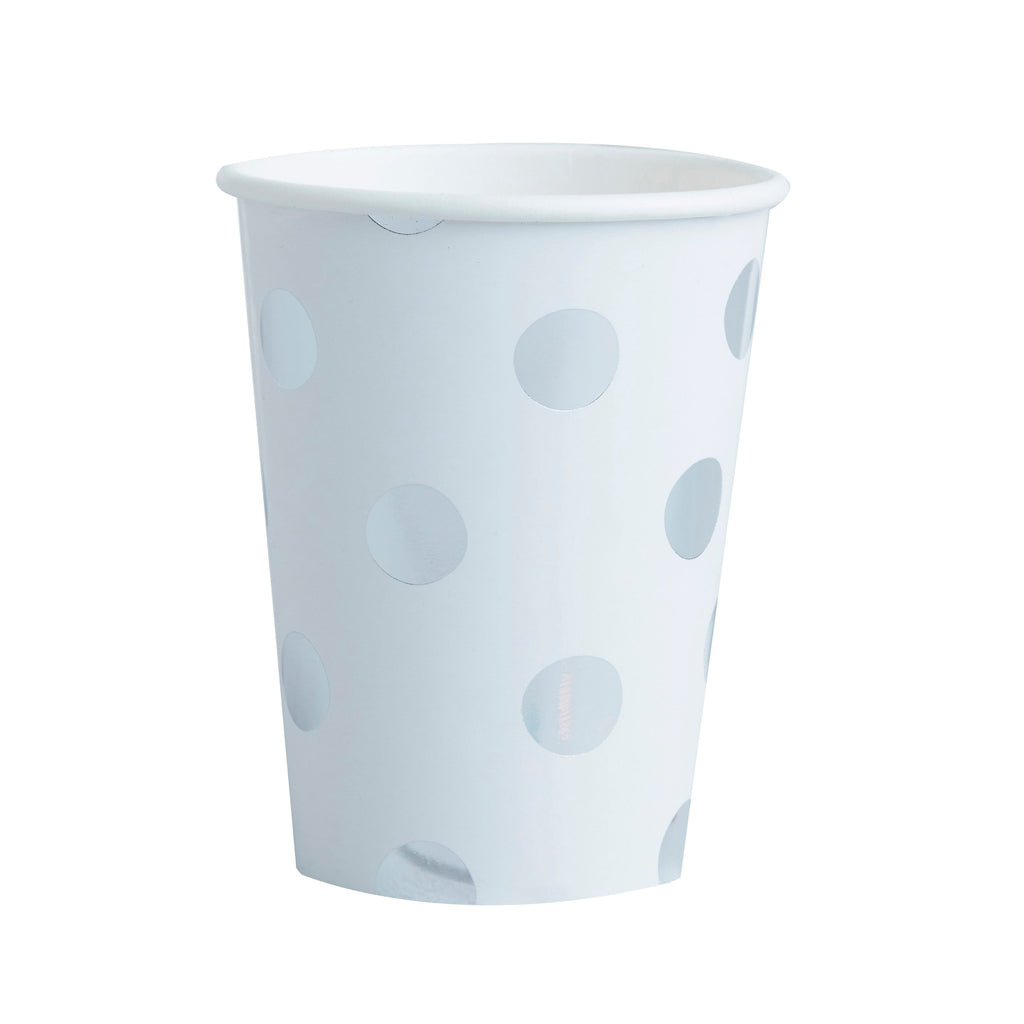 ginger-ray-silver-foiled-polka-dot-paper-cups-pack-of-8-ginr-pm-189