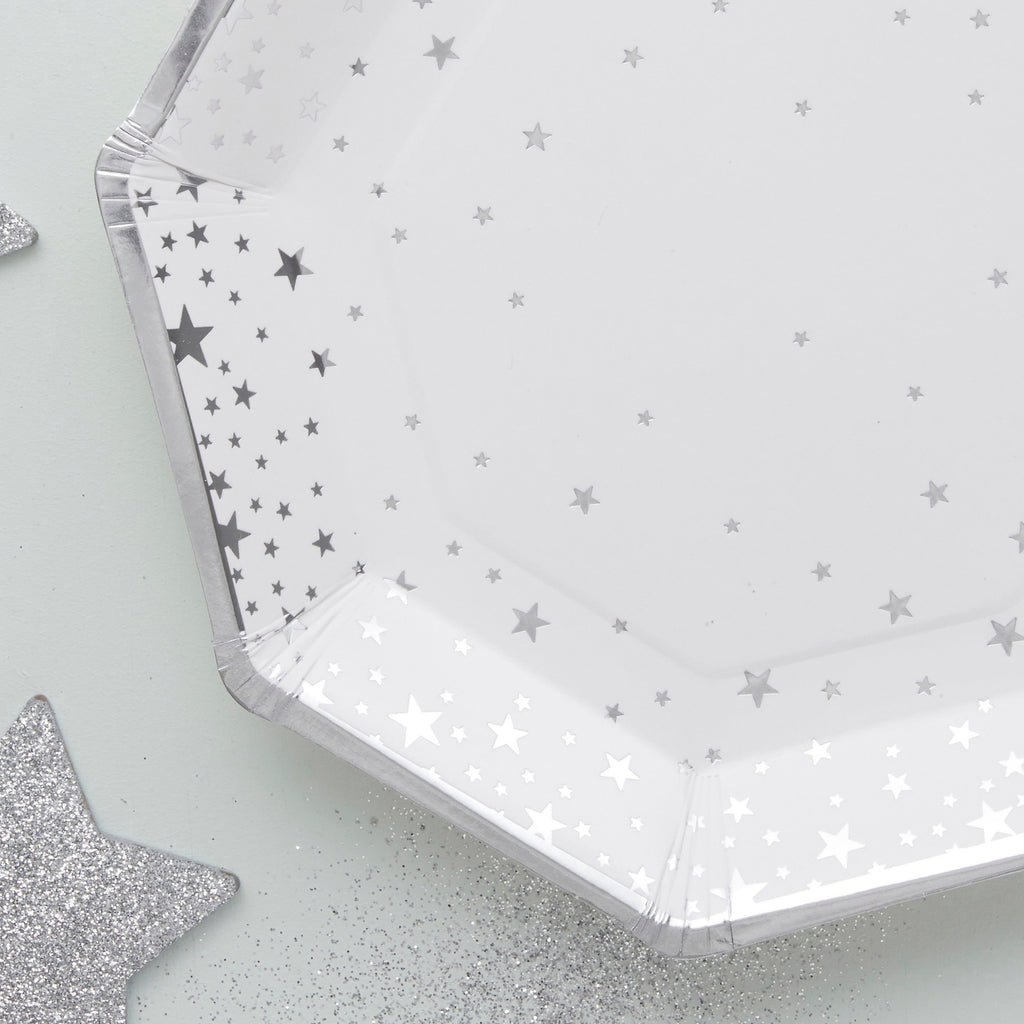 ginger-ray-silver-foiled-star-paper-plates-pack-of-8-ginr-ms-147