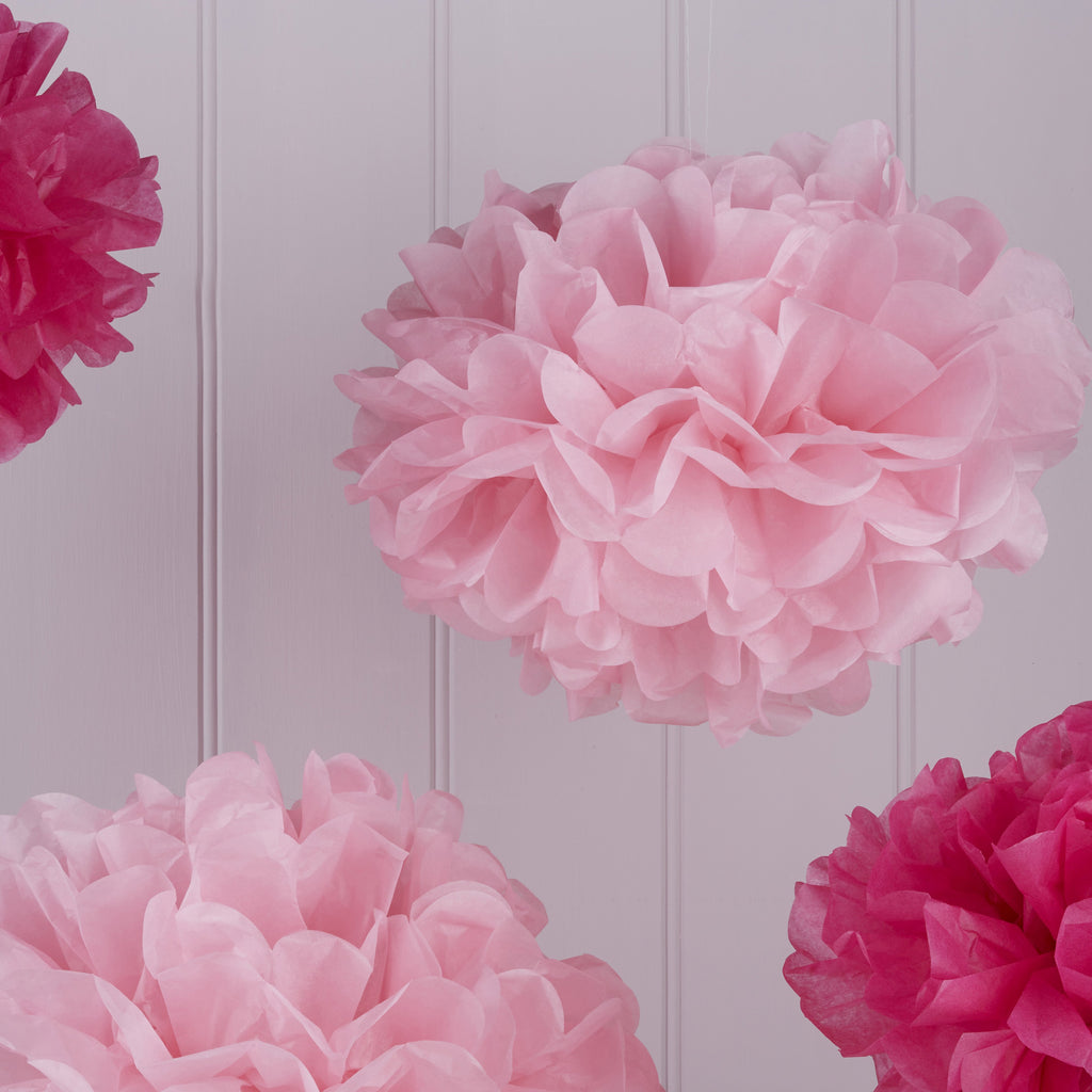 ginger-ray-tissue-paper-pom-poms-hot-&-light-pink-vintage-lace-pack-of-5- (1)