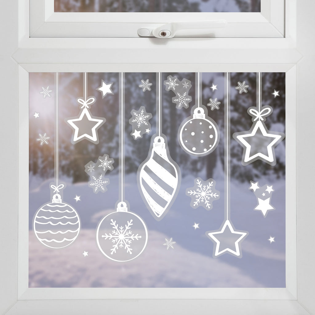 ginger-ray-white-bauble-star-and-snowflake-christmas-window-stickers-ginr-red-525