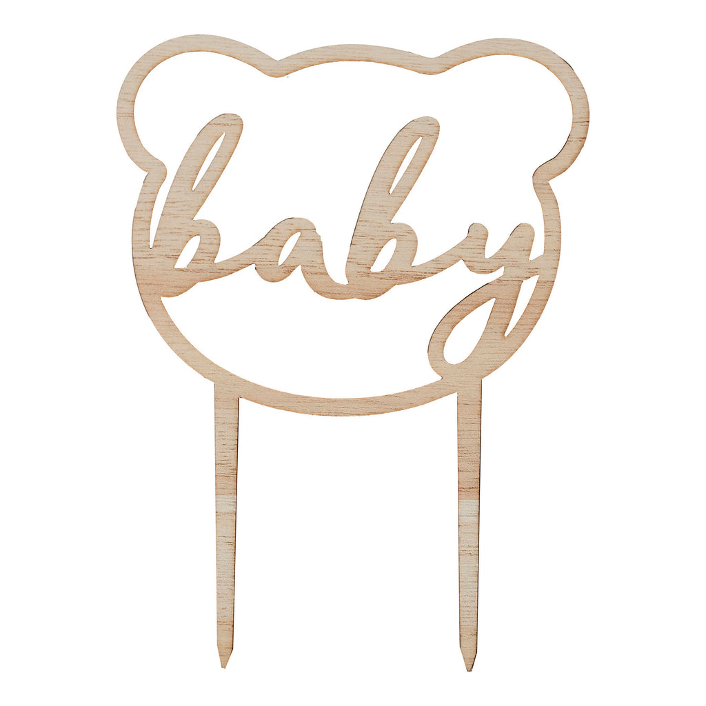 ginger-ray-wooden-teddy-bear-shape-baby-cake-topper-ginr-ted-103