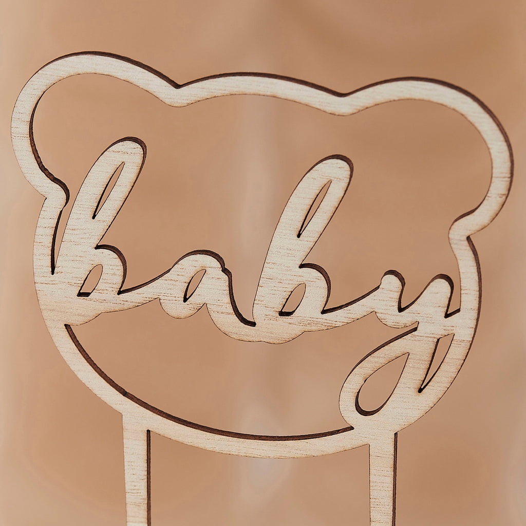 ginger-ray-wooden-teddy-bear-shape-baby-cake-topper-ginr-ted-103