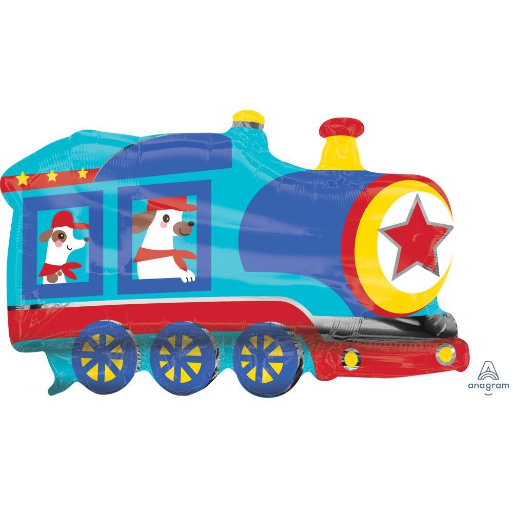 Happy Train Foil Balloon 30in x 20in / 76cm x 50cm