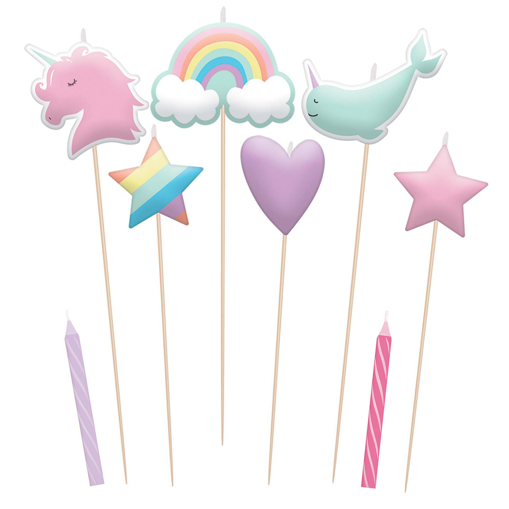 Magical Rainbow Birthday Cake Candle Mix - Pack of 8