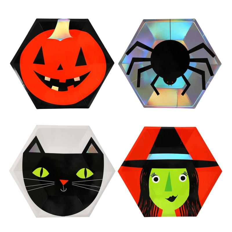 Halloween Character Plates Large 9in - Pack of 8