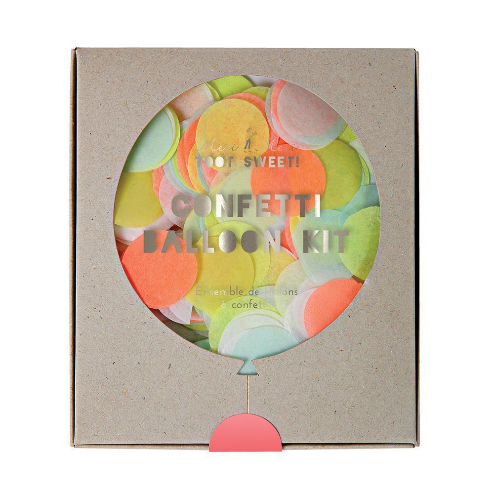 Neon Confetti Latex Round Balloon Kit - Pack of 8