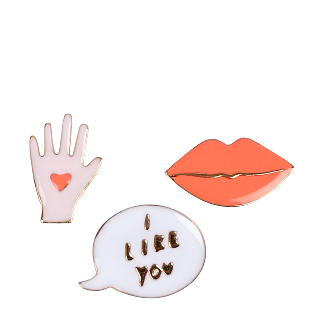 Valentine's Enamel Pins - Set of 3