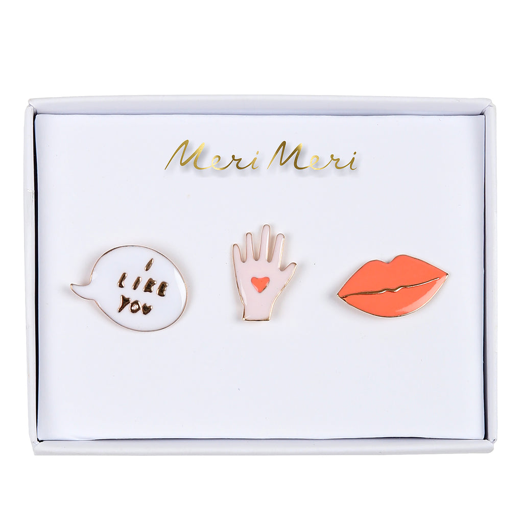 Valentine's Enamel Pins - Set of 3