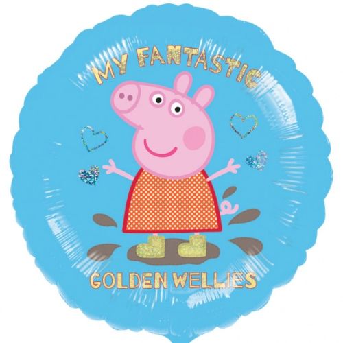 Peppa Pig Golden Boots Round Foil Balloon 18in / 45cm
