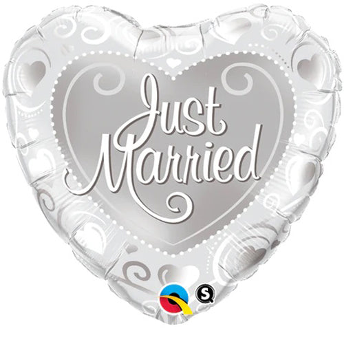 qualatex-just-married-hearts-silver-foil-balloon-18in-qual-15816
