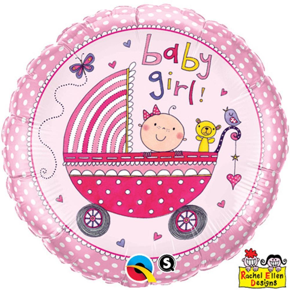 rachel-ellen-baby-girl-stoller-pink-round-foil-balloon-18-46cm-50294-1